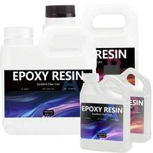 1000ml/500ml/240ml 环氧树脂套装，晶莹剔透，不泛黄，无气泡，自流平，易于倾倒和混合，1:1 比例，适用于 DIY 首饰制作、透明工艺品、模具、河流桌等。