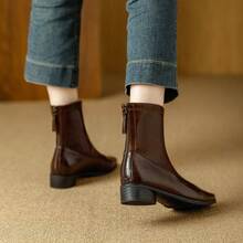 Women Ankle Boots & Booties - Brown Fleece - View 2