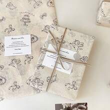 10/20张旋转木马主题礼品包装纸，节日礼品包装纸，适用于DIY工艺品、婚礼、婴儿派对、生日等手工活动 - 彩色 - 查看 4