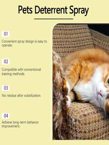 Cat Repellent Spray - Prevents Cats From Climbing On Beds, Furniture, And Other Restricted Areas. Pet Training Spray To Stop Cats From Urinating And Scratching Indoors And Outdoors. Suitable For Indoor And Outdoor Furniture To Prevent Scratching, Digging, And Biting. - 100ml - View 9