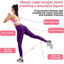 Ligas de Resistencia Profesionales 25 lbs, Bandas Elsticas en Forma de 8 para Ejercicio, Fisioterapia y Pilates - Morado - Ver 4