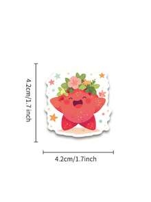 54PCS/110PCS Soft & Cute Star Stickers With Various Expressions. Features Decorative Details Like Floral Wreaths, Hats, And Glasses In Soft, Vibrant Colors. Perfect For Decorating Journals, Laptops, Phone Cases, Water Bottles, And Stationery. - Multicolor - View 10