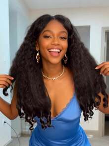 Afro Wig V Part Kinky Curly Wigs For Black Women Wear And Go Glueless U Part Wig With Unique Bouncy Curls In The End Synthetic No Leave Out Clip In 26 Inch - 彩色 - 查看 1