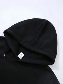 Women'S Fleece-Lined Hoodie & Printed Sweatpants Set , Machine Washable, Pocket Detail, Comfortable Warm  Women'S Fleece-Lined Hoodie & Printed Sweatpants Set - Oversized V-Napkin Hoodie With "NO WORRIES GOD GOT ME" Print, Fleece-Lined Pants, Machine Washable Winter Warmth, Pocket Detail, Cozy Casual Outfit For Fall/Winter, Faith-Inspired Casual Wear  Conjunto Deportivo Sport Outfit Women  Athletic Sets Women  Women's Winter Clothing Of Women's Winter Clothing Women's Winter Fashion Women's Winter Promotion Of Women's Winter Clothing Christmas  Ugly Christmas Sweater Women Curve - 黑色 - 查看 4