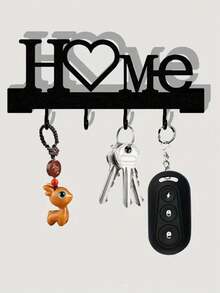 1 móc treo chìa khóa HOME gắn tường, giá để đồ lối vào có móc, không cần khoan, trang trí nhà cửa cho phòng khách - Nhiều màu - Xem 9