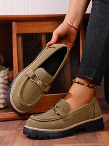 2026 Spring New Women's Casual Slip-On Round Toe Lightweight Comfortable Shoes - Khaki - View 3