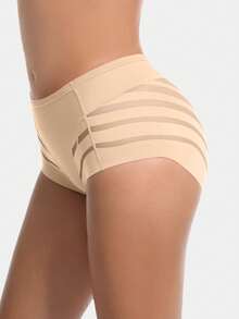 Mutandine modellanti senza cuciture da donna a vita alta, a righe, in rete, leggere e traspiranti, biancheria intima contenitiva per glutei e fianchi