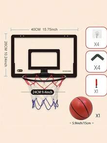 1 Set Wall Mounted Basketball Hoop, Transparent Basketball Board, Indoor Basketball Shooting Equipment (Air Pump Color Random)