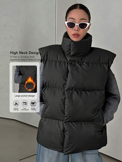 Sodalemon Women Training Fitness Fitness Outdoor Tank Top Pockets Funnel Neck Running Casual Athletic Coat Sleeveless Gym Sport Tank Top