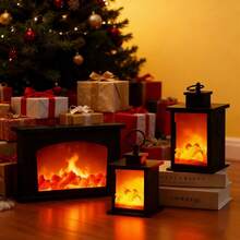 [Retro Flame Fireplace Lights] Flame Fireplace Lights | Artificial Charcoal Flame Lights, Battery & USB Powered Retro Style Decorations, Interior Patio Decorations - 799 - Xem 5