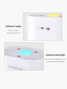 1个1200毫升香薰空气加湿器，室内空气清新精油扩散器，浪漫装饰灯，带加湿功能，USB供电，将香气注入空气，有助于放松身心，适用于家居、办公室和卧室装饰 - 彩色 - 查看 11