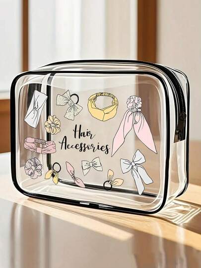 New PVC Cosmetic Bag, PVC Travel Organizer Bag, Zipper Closure - Lightweight, Fade-Resistant Makeup Toiletry Bag, Suitable For Women/Girls, Portable Makeup Case, Easy To Wipe Clean, Technologically Advanced Storage Bag | Modern Aesthetics | Fade-Resistant Material, Travel Essential, Must-Have For Vacation/Summer/Back To School Season, School Supplies Bag, Toiletry Bag, Waterproof Travel Toiletry Bag Toiletries Bag Wash Bag Shower Bag Clear Makeup Bag Waterproof Bag Large Capacity Packing Cubes Makeup Bag Vacation Essentials