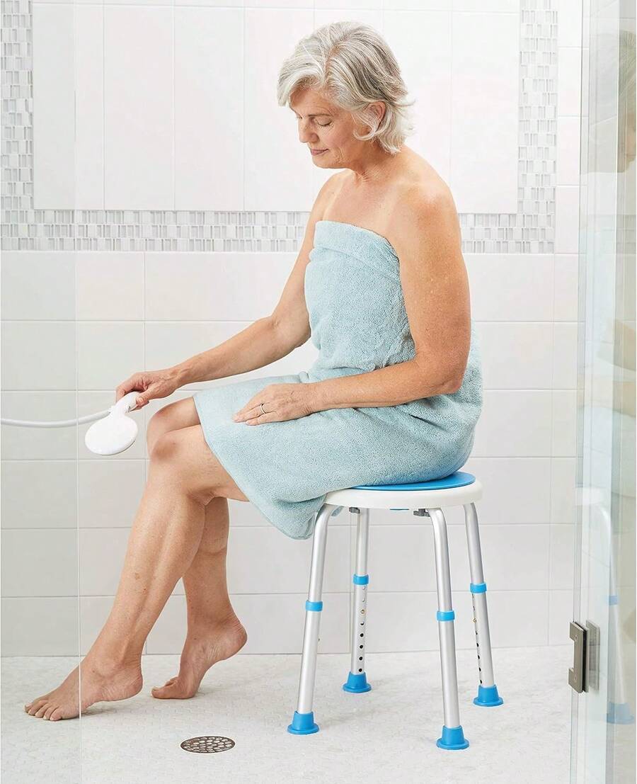 Carex Taburete Giratorio para Bañera, 5 Libras, Azul, Plástico - 1 - Ver 1