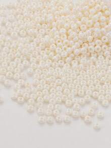 1000入組2.0mm仿珍珠光澤奶油色實心玻璃珠子,用於手工珠寶製作