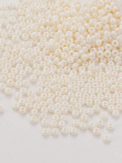 1000入組2.0mm仿珍珠光澤奶油色實心玻璃珠子,用於手工珠寶製作