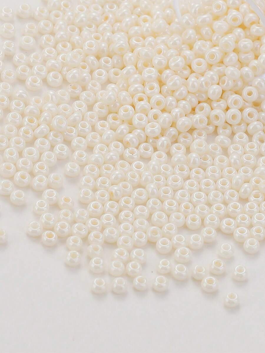 1000入組2.0mm仿珍珠光澤奶油色實心玻璃珠子,用於手工珠寶製作