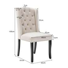 Dining Chairs - Beige + Velvet3 - View 2