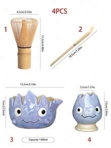 1件/2件/3件/4件套可爱火焰造型陶瓷抹茶套装,包含抹茶碗、抹茶筅、抹茶杯、搅拌器、茶勺和茶碗,可用于抹茶冲泡、甜点和糕点制作,是制作茶饮的理想工具套装。日式礼盒包装,宋代风格,抹茶筅工具套装,是送给抹茶爱好者的绝佳礼物。 - 彩色 - 查看 18