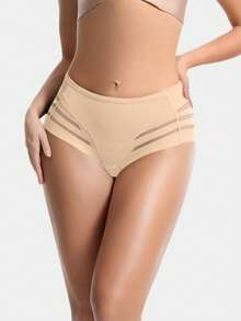 Mutandine modellanti senza cuciture da donna a vita alta, a righe, in rete, leggere e traspiranti, biancheria intima contenitiva per glutei e fianchi