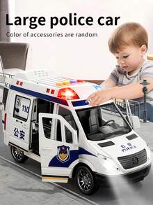 110 Car Toy, Sound & Light Early Education Toy, Realistic Alloy Off-Road Vehicle With Openable Doors, Inertial Driving Car Toy For Boys, Suitable As Birthday Gift, Desktop Decor, Car Accessory, Holiday Gift - Multicolor - View 2