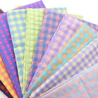 1pc Precut Vintage Spring Grid Plaid Fabric-55.12x19.68inch(140x50cm) Dyed Checked Craft Fabrics DIY Handmade Projects Fabric For Patchwork Quilting Sewing,Hair Ties, DIY Quilting & Sewing, Patchwork, Backdrop Fabric