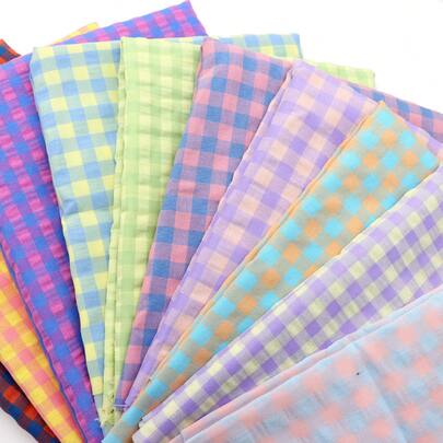 1 st. färdigskuret vintage vårrutigt rutigt tyg - 55,12x19,68 tum (140x50 cm) färgade rutiga hantverkstyger DIY handgjorda projekt tyg för lapptäcke, quiltning, sömnad, hårband, DIY quiltning och sömnad, lapptäcke, bakgrundstyg