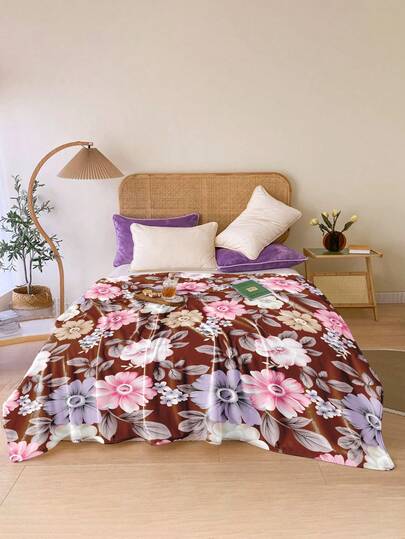 1 Pieza Manta Clásica Matrimonial Con Estampado Floral,Manta Suave y Ligera Para Todas Las Estacionesso Versátil Para Sofá, Cama, Coche, Oficina, Camping(180*200CM)