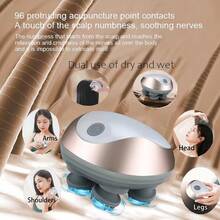 Rechargeable Mini Octopus Claw Massager, Multi-Function Kneading Vibration Massager, Head Massager - White - View 2