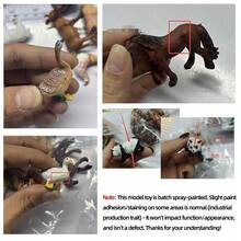 24种不重复的动物，尺寸约为1-3英寸，实心PVC材料，狮子，老虎，大象，熊猫，长颈鹿，犀牛，河马，棕熊，黑熊，斑马，大猩猩，斗牛，黄牛，奶牛，驴，马，猪，狗，山羊，鸡，鸭，鹅，绵羊等仿真动物模型，非常适合家居装饰，儿童认知教学模型玩具节日送礼玩具模型 - 彩色 - 查看 12