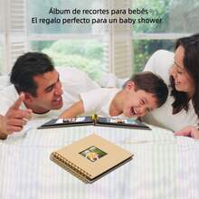 Scrapbook Álbum para Fotos 17.5x17.5cm, 40 Páginas de Papel Kraft Tapa Dura. Álbum Fotográfico DIY con Pegatinas, Libro de Recuerdos para Familia y Boda - Negro - Ver 7