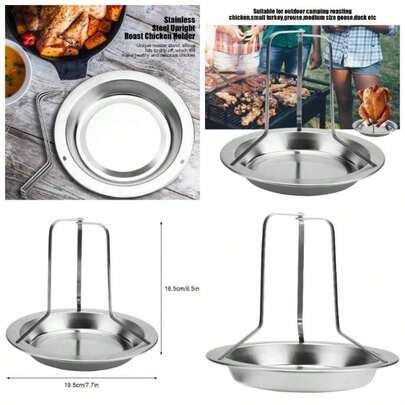 1 Unid Soporte de Pollo Asado Vertical de Acero Inoxidable Duck Roaster Rack Barbacoa Asar A La Parrilla Herramientas BBQ