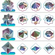 3D Printed Fidget Toy, Fractal Hexagon Design, Rotational Spiral, Sensory Stress Relief Toy, Suitable As Holiday, Christmas, Birthday Gift (Light Purple) - Multicolor - View 7