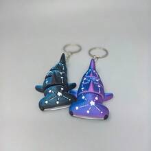 1Pc 3D Printed Movable Galaxy Keychain - Dark Blue Gradient Whale Shark Charm, Starry Constellation Fashion Accessory For Women - 彩色 - 查看 5