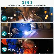 Yofidra 220V 3-In-1 MIG/ARC/Lift TIG Welding Machine, 135A MIG Welder, Compact IGBT Inverter Welding Machine, Gasless Welder With IGBT, DC Inverter, Synergic Wire Feed For Repair Work - UK Plug(220-240V) - View 6
