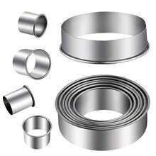 12pcs Cake Mold Set, Stainless Steel Mousse Cake Rings, Round Cookie Cutters, Pancake Molds, Baking Tools, Kitchen Gadgets, Kitchen Accessories, Household Cooking Supplies - Silver - View 3