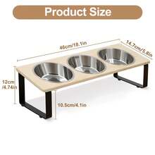 3pcs Stainless Steel Cat Raised Bowls Set, Anti-Vomiting Elevated Feeder Suitable For Small/Medium Cats - 720ml - View 3