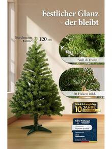 Artificial Christmas Tree 182 Cm - Lifelike Artificial Christmas Tree Made Of PE & PVC, Density 1050 Branches, Sturdy Base,  Friendly, Easy To Store - 120 cm - View 4