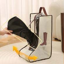 1 geantă de depozitare pentru cizme din material textil cu mâner, organizator de pantofi anti-praf, ambalaj portabil pentru încălțăminte pentru bărbați și femei, pentru casă și călătorii, husă pliabilă pentru pantofi agățată - Multicolor - Vizualizare 6