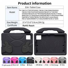 Apple 卡片夹 1 件黑色拇指握把夹，高品质 EVA 防震防摔平板电脑保护套