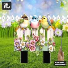 Bohemian Style, Three Little Birds Garden Decoration, Acrylic Sign, Multi-Purpose Animal Theme Garden Art, Rain And Scratch-Proof Outdoor Flower Pot And Garden Display Sign - Multicolor - View 6