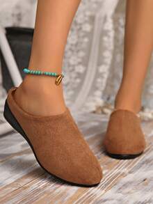 Women's Casual Versatile Commuting Simple Wedge Loafers - Brown - View 5