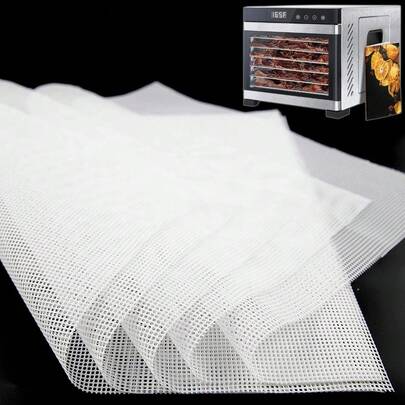10pcs/Set Silicone Dehydrator Sheets, Non Stick Dehydrator Mats For Fruit Dryer Mesh, Tray Liner Reusable (14 X 14 Inch)