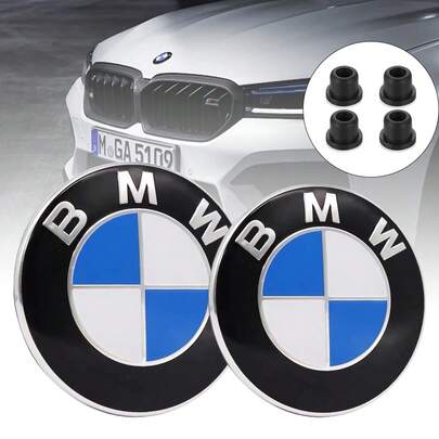 BMW Compatible Front & Rear Emblems - Blue White Front & Rear Badge Set For BMW 82mm/74mm, Fits 1 3 5 6 X Z M Series (E92 E81 E60 M3 NN8)
