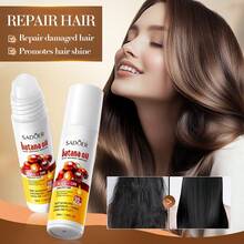 Suero de cabello con aceite de banana en bola rodante, repara el cabello dañado, agrega brillo, nutrición profunda, acondicionador del cabello, controla el frizz, apto para todo tipo de cabello - transparente - Ver 1