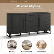 Storage Cabinets - Black + MDF - View 8
