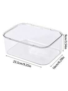 1pc Jewelry Storage Box, Flip Cover Transparent Dust-Proof Box For Hair Clips, Hair Ties, Hair Claw, Elastic Bands Desk Organizer, Stackable Storage Box For Drawer, Vanity And Bathroom - Clear - View 12