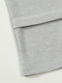 2pcs Men's Casual Patchwork Contrast Color Pocket Turndown Collar Long Sleeve Shirt + Long Pants Set, Lightweight Casual Sports Vacation Outfit, Spring/Autumn - 灰色 - 查看 8