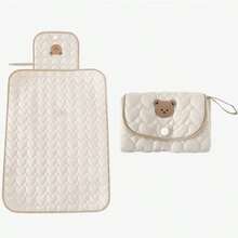 1 tấm lót thay tã gấp gọn di động cho bé, tấm lót thay tã chống thấm nước đa năng cho trẻ sơ sinh - Màu be - Xem 11