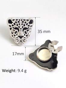 1PC/2PCS Leopard Style Elegant Flower Geometry Button Covers, Shirts Button Cover Clip On Button Covers Fashion Crystal Cufflinks Cover, Suitable For Tuxedo And Wedding Dresses Decoration - Silver - View 3