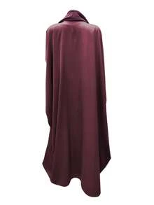 Middle Eastern Style Loose Solid Color Robe With Batwing Sleeves And Headscarf, Abaya Spring - Redwood - View 7